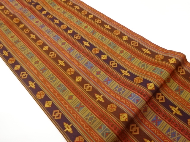 JAPANESE NAGOYA OBI / WOVEN GEOMETRIC